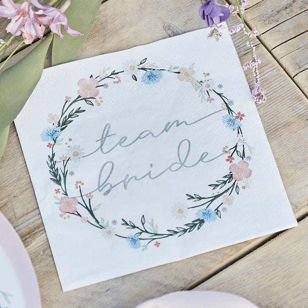 16 Servietten - 33cm - Team Bride