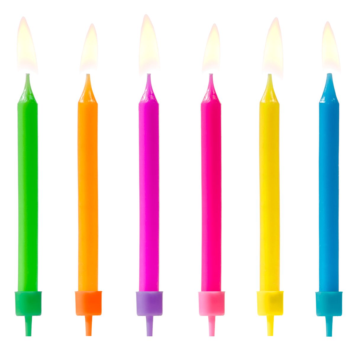 PARTYDECO GEBURTSTAGSKERZEN FARB-MIX 6 STÜCK