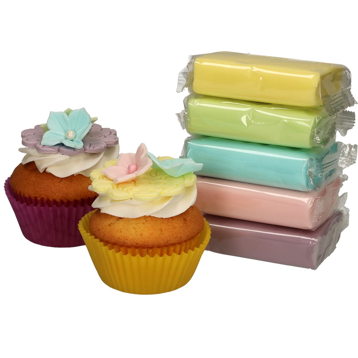 FUNCAKES ROLLFONDANT MULTIPACK PASTELLFARBEN 5X100 G